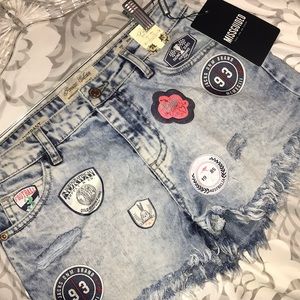 NWT Missguided Denim Patchwork Hotpants
